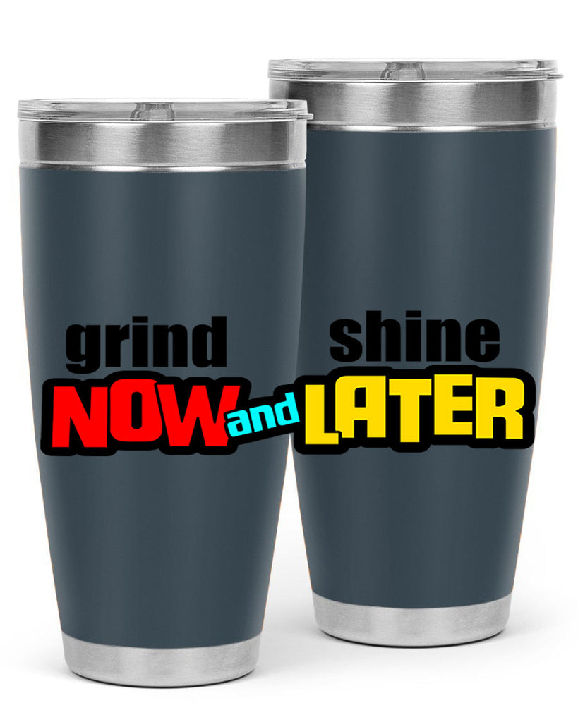 grind now and shine later 142#- black words phrases- Cotton Tank