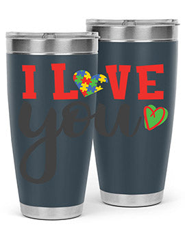 i love you Style 23#- autism- Tumbler