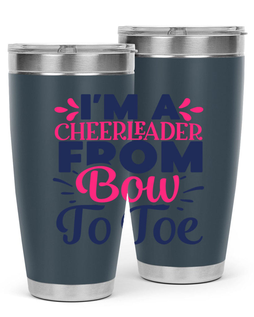 im a cheerleader bow to toe 1743#- cheer- Tumbler