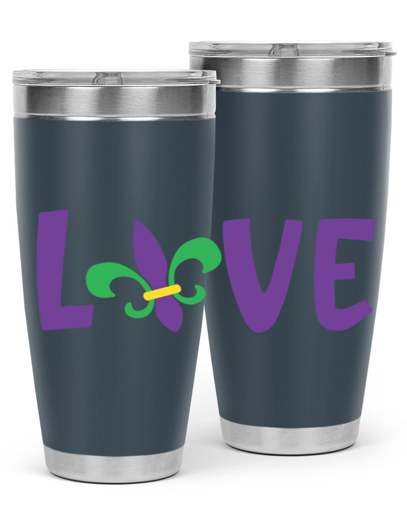 love 80#- mardi gras- Tumbler