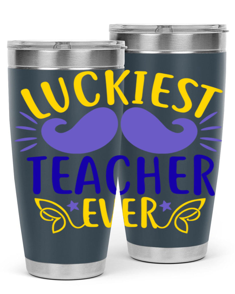 luckiest teacher ever 12#- mardi gras- Tumbler