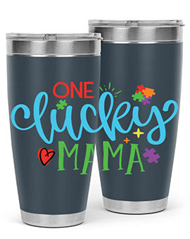 one lucky mama Style 33#- autism- Tumbler