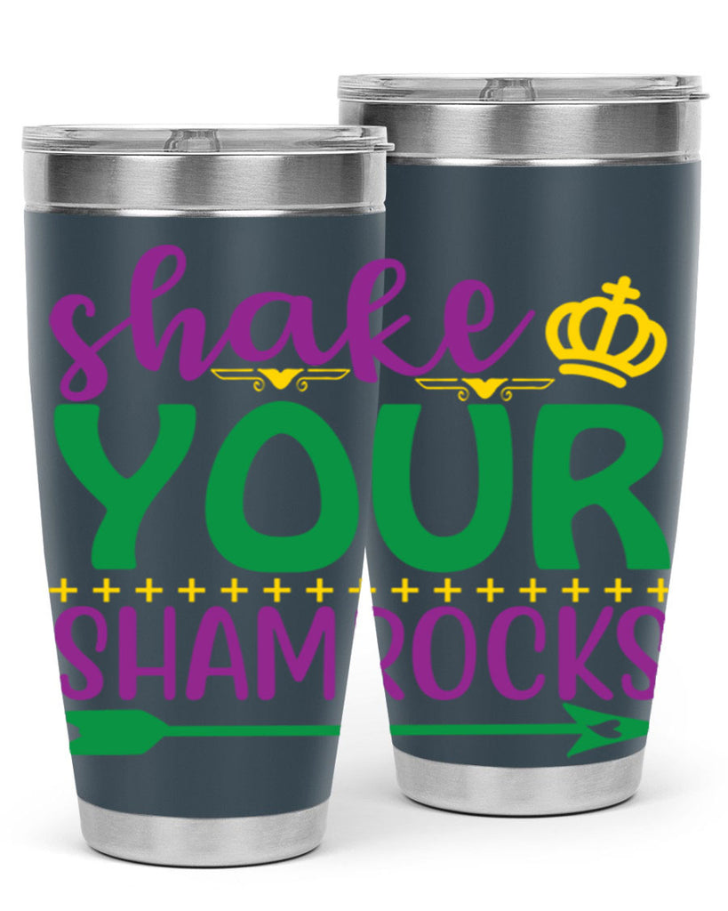 shake your shamrocks 2#- mardi gras- Tumbler