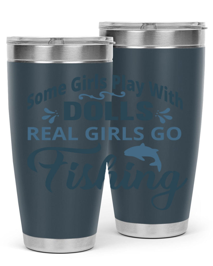 some girl play with dolls 38#- fishing- Tumbler