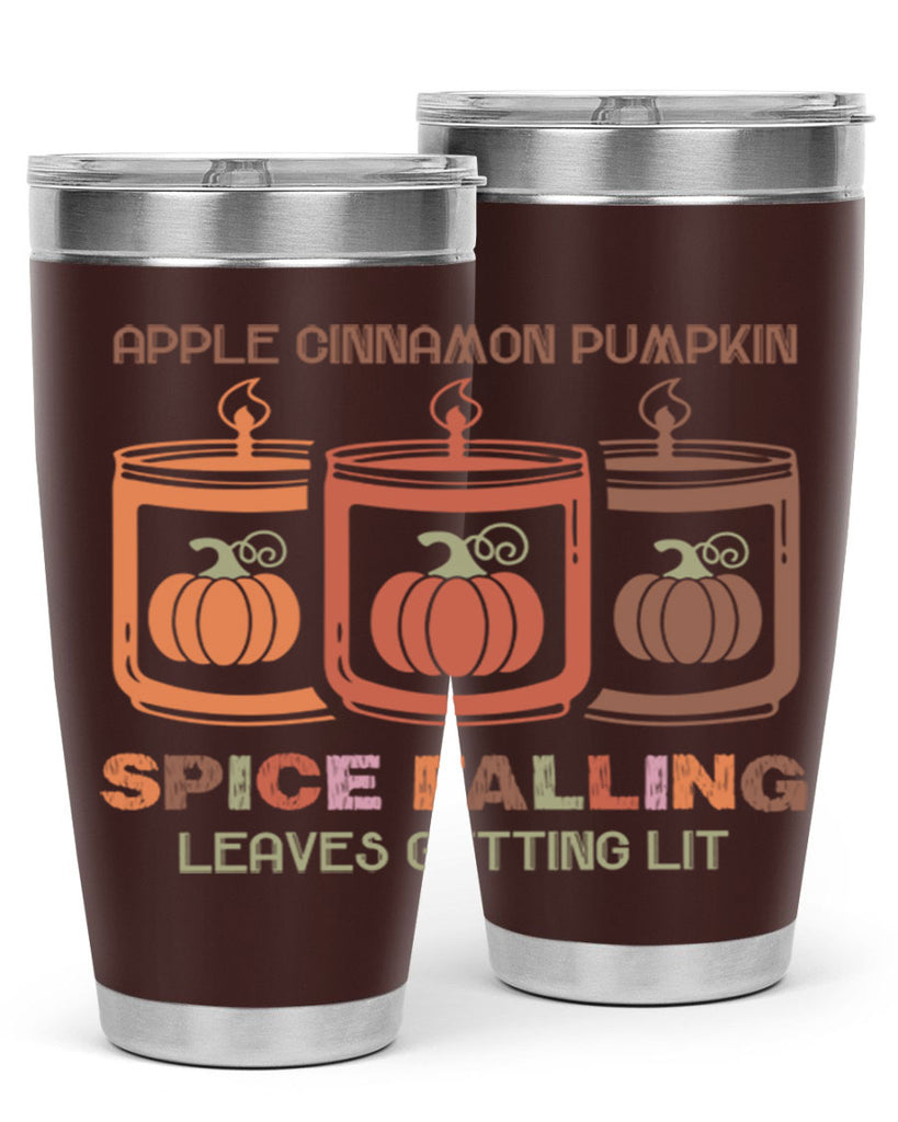 Apple Cinnamon Pumpkin Spice Falling Leaves Getting Lit 11#- fall- Tumbler