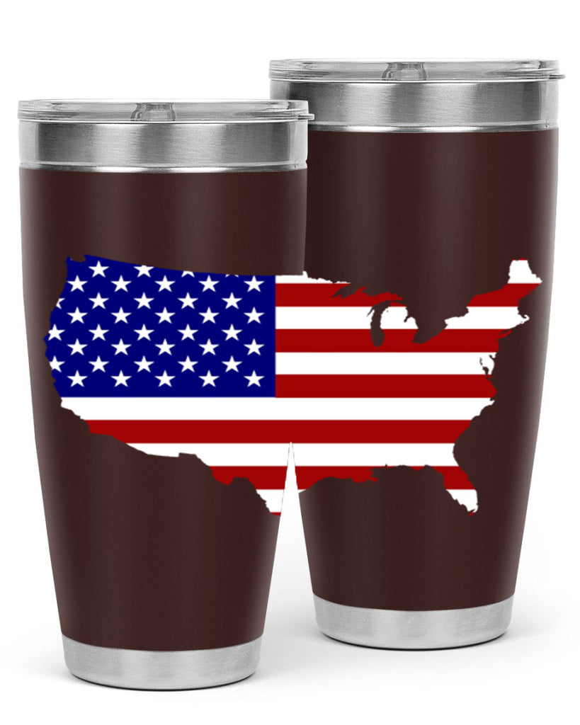 Flag With Map Style 50#- Fourt Of July- Tumbler