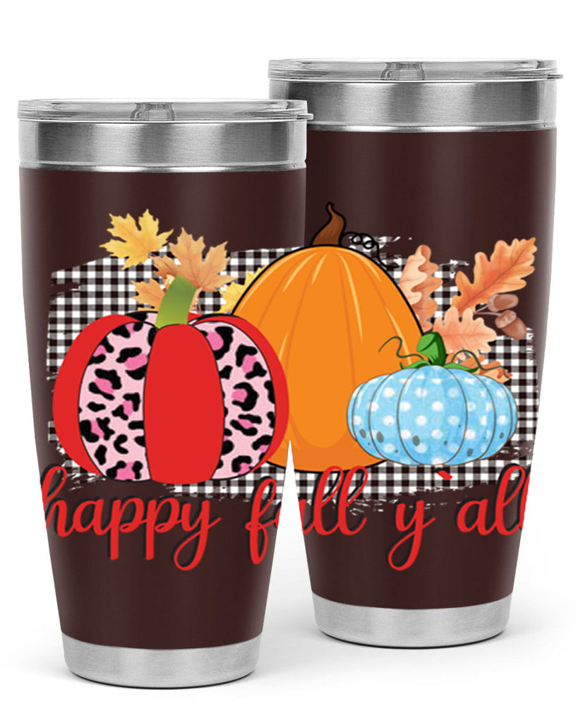 Happy Fall Yall Leopard 229#- fall- Tumbler