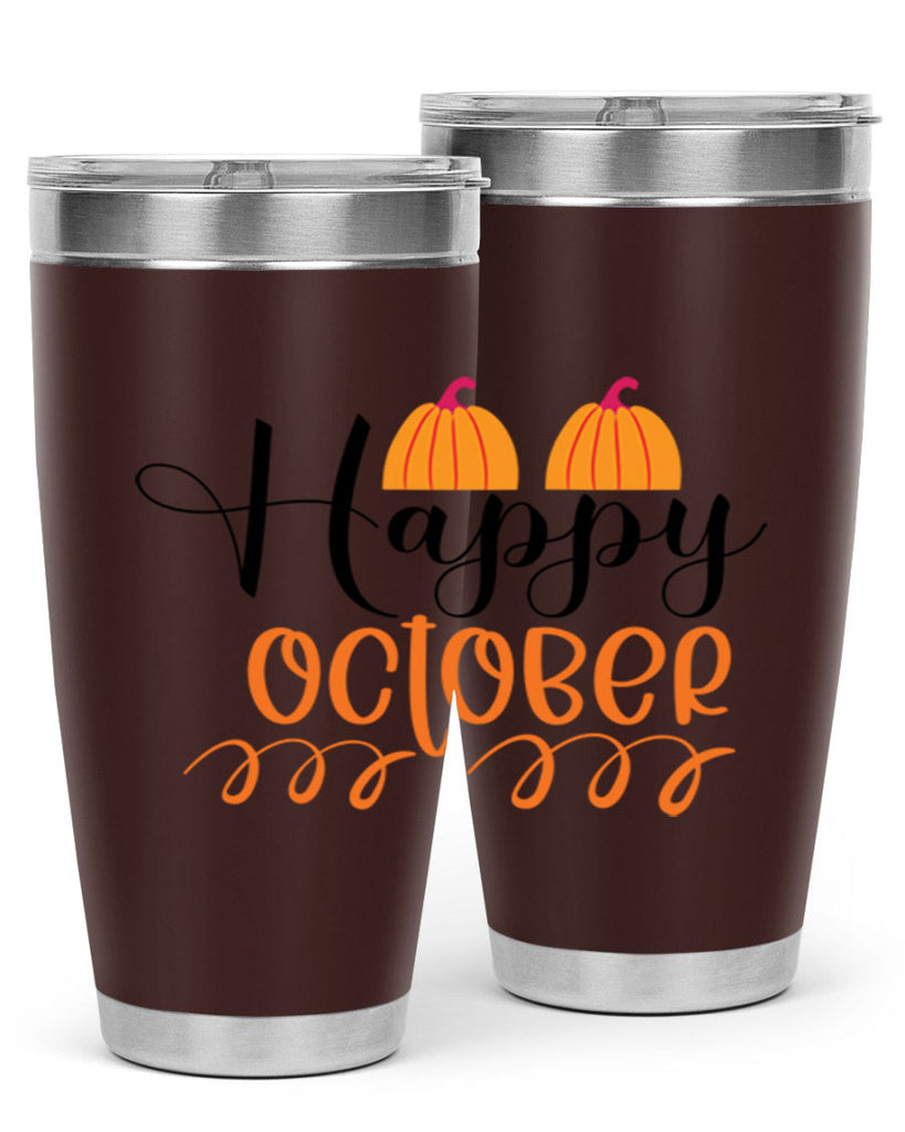 Happy October 238#- fall- Tumbler