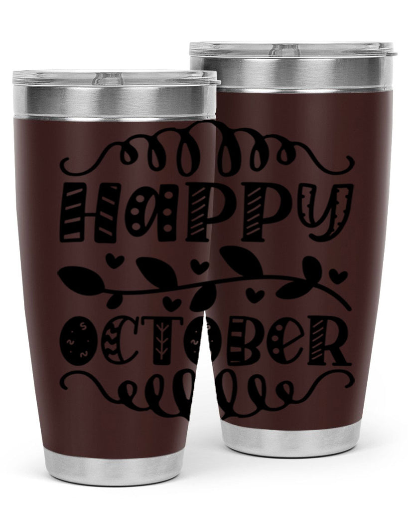 Happy October 239#- fall- Tumbler