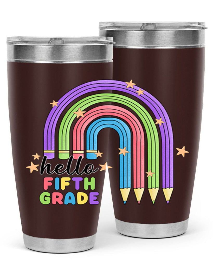 Hello 5th Grade Pencil Rainbow 13#- 5th grade- Tumbler