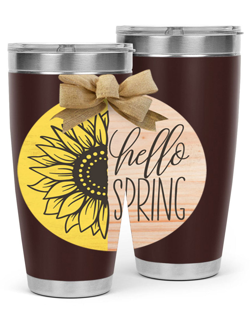 Hello spring half sunflower Mockup198#- spring- Tumbler