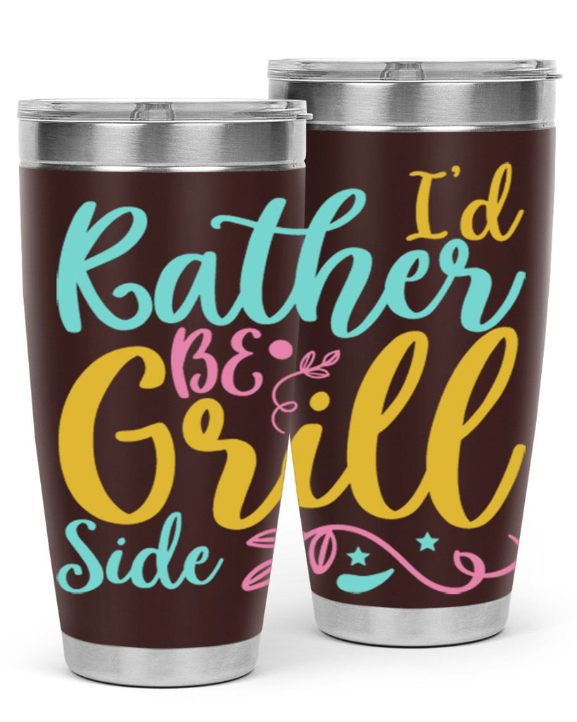 ID RATHER BE GRILL SIDE Style 62#- summer- Tumbler