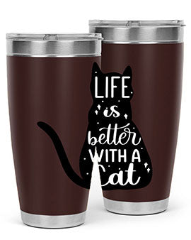 Life Is Better With A Cat Style 98#- cat- Tumbler