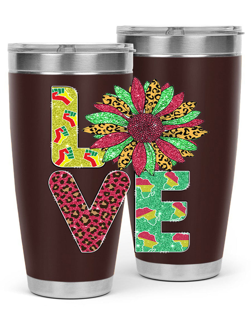 Love Juneteenth Day Fist Sunflower Png 7#- Juneteenth- tumbler