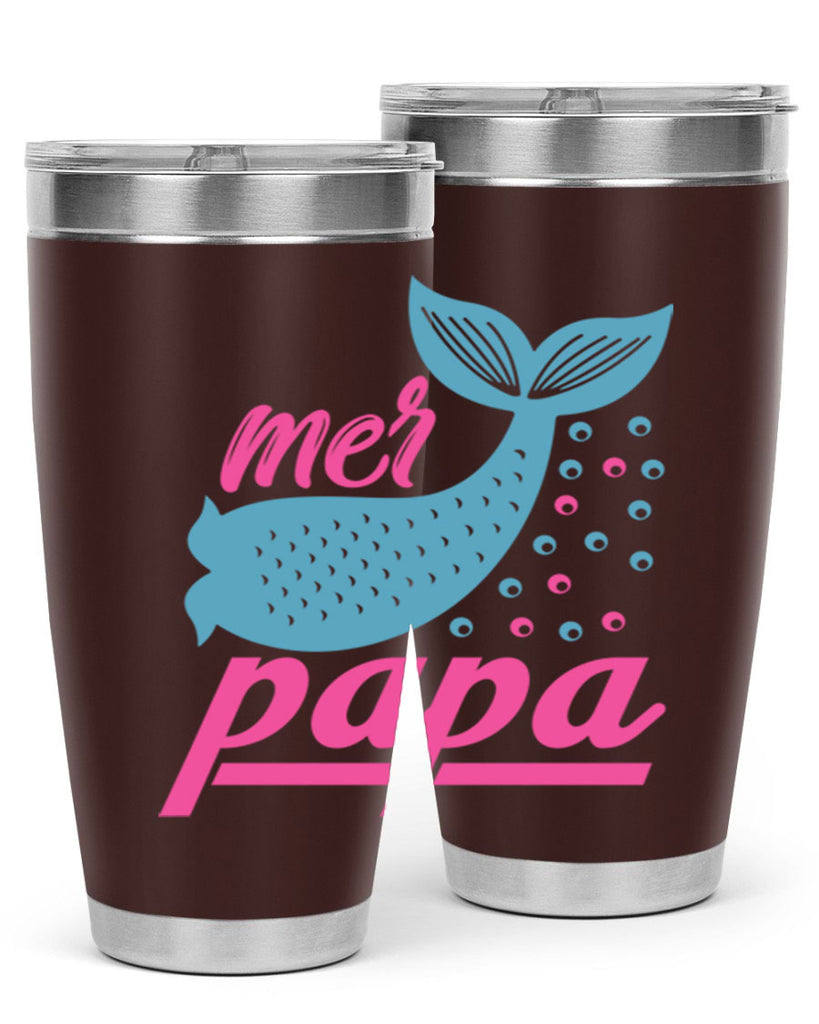 Mer Papa 344#- mermaid- Tumbler