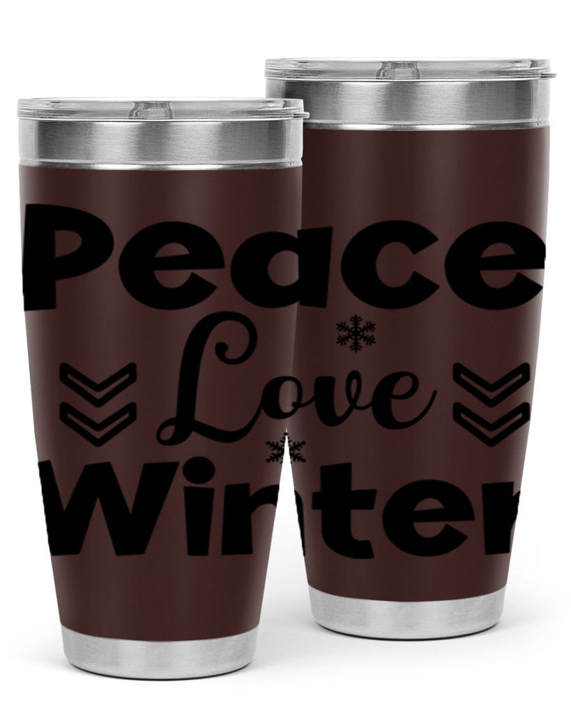 Peace Love Winter333#- winter- Tumbler