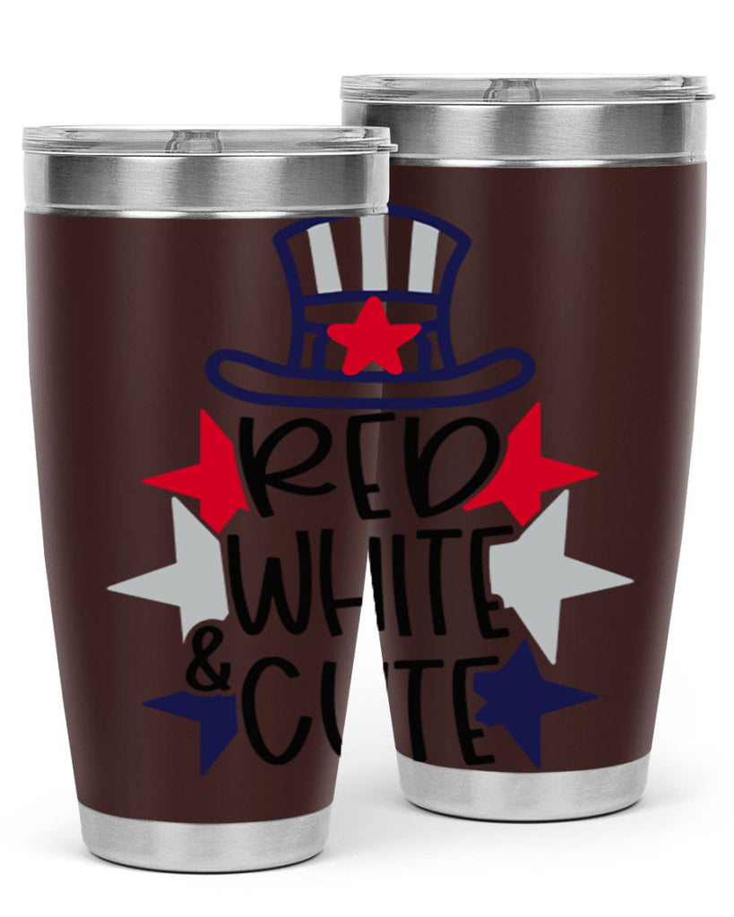 Red White Cute Style 169#- Fourt Of July- Tumbler