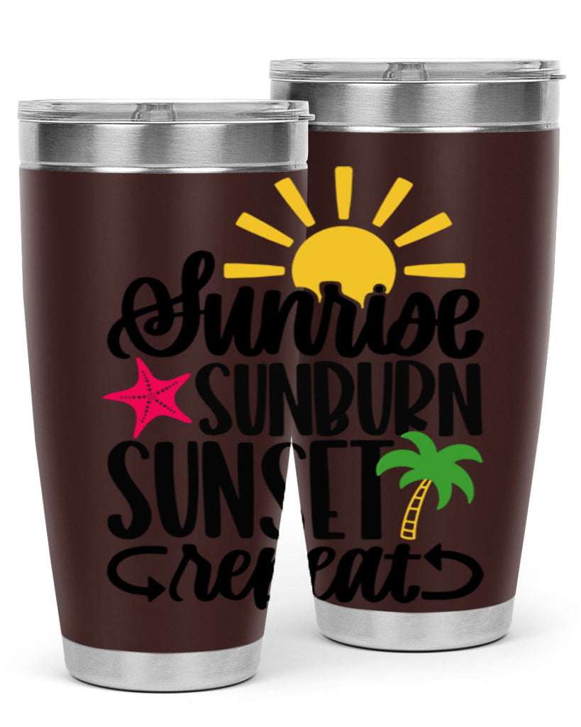 Sunrise Sunburn Sunset Repeat Style 16#- summer- Tumbler