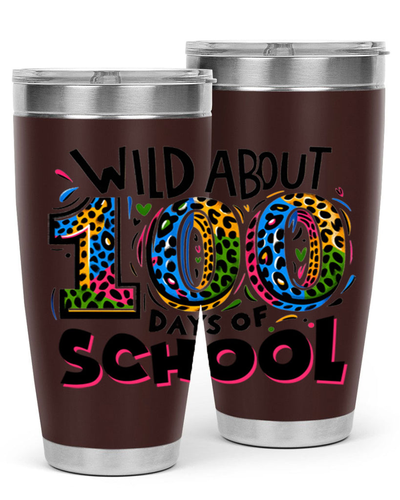 Wild about 100 days Sublimation 58#- 100 days of school- Tumbler