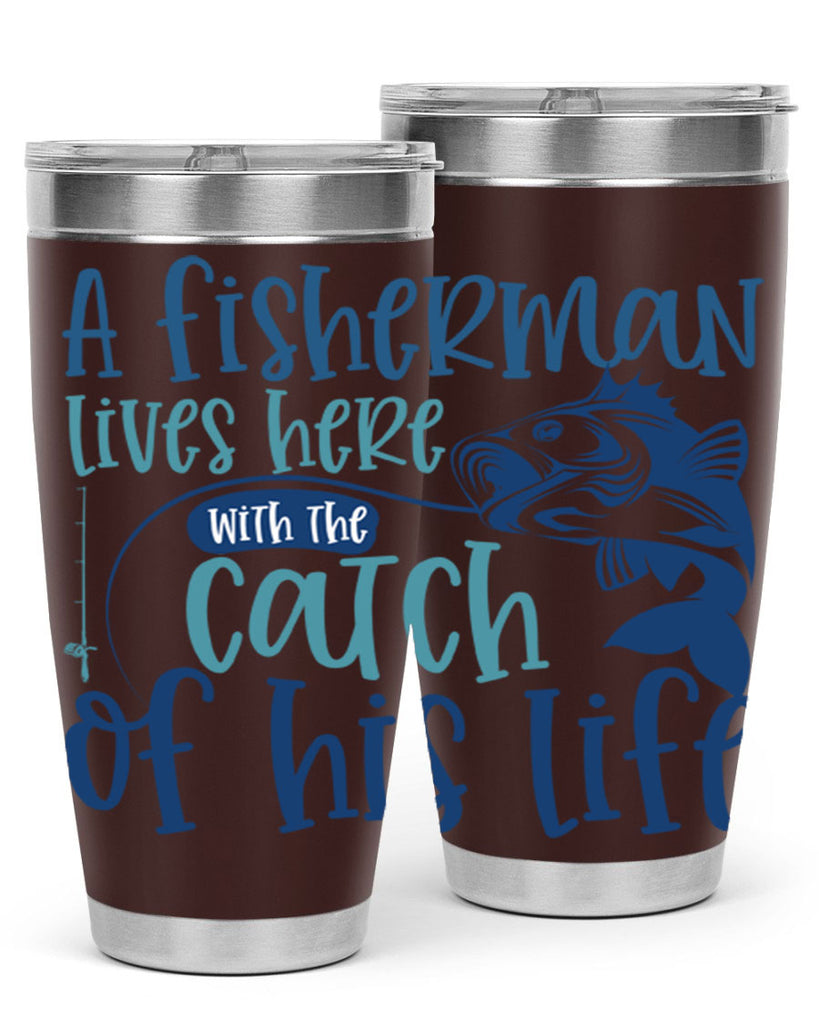 a fisherman lives here with the catch 228#- fishing- Tumbler