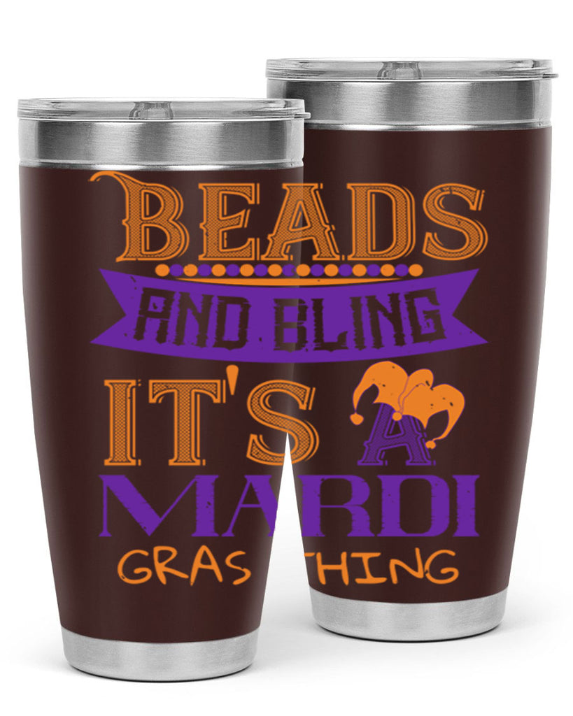 beads and bling its a mardi gras thing 51#- mardi gras- Tumbler