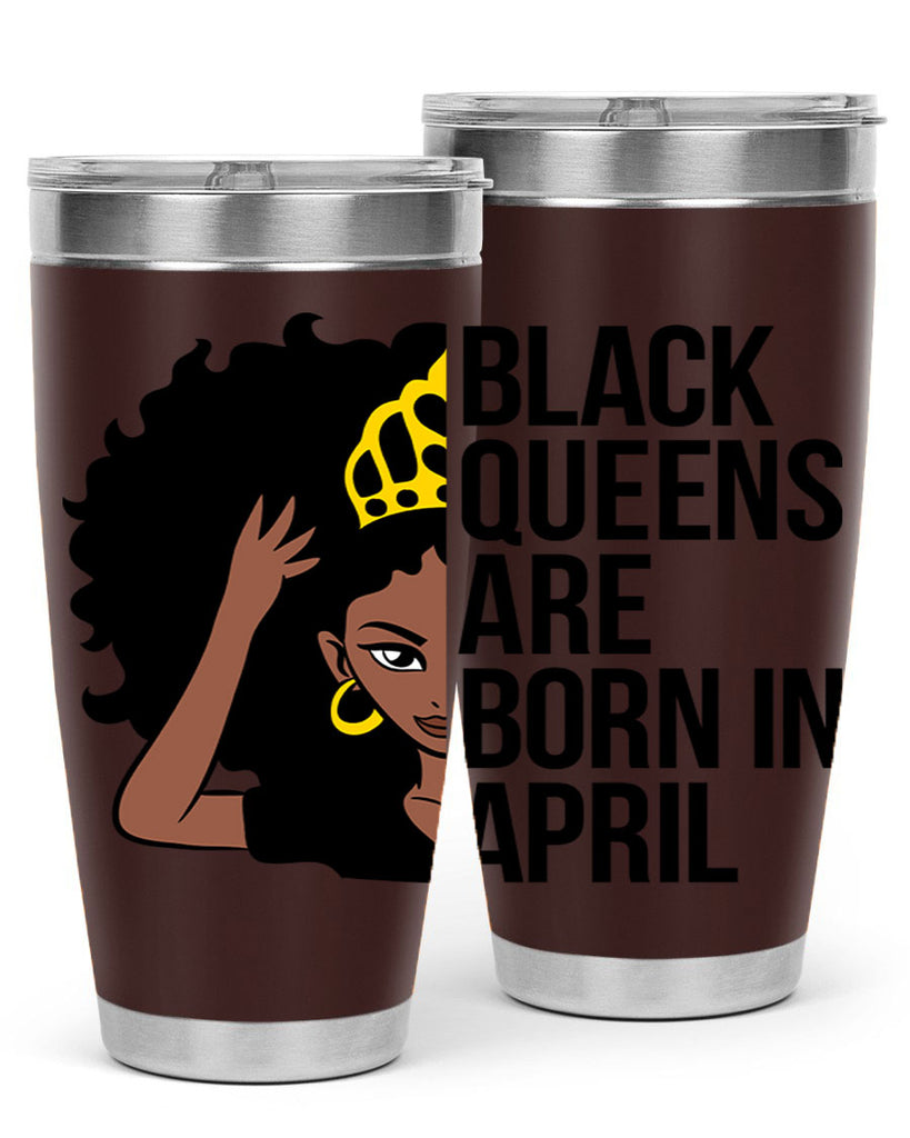 black queens are born in april 218#- black words phrases- Cotton Tank