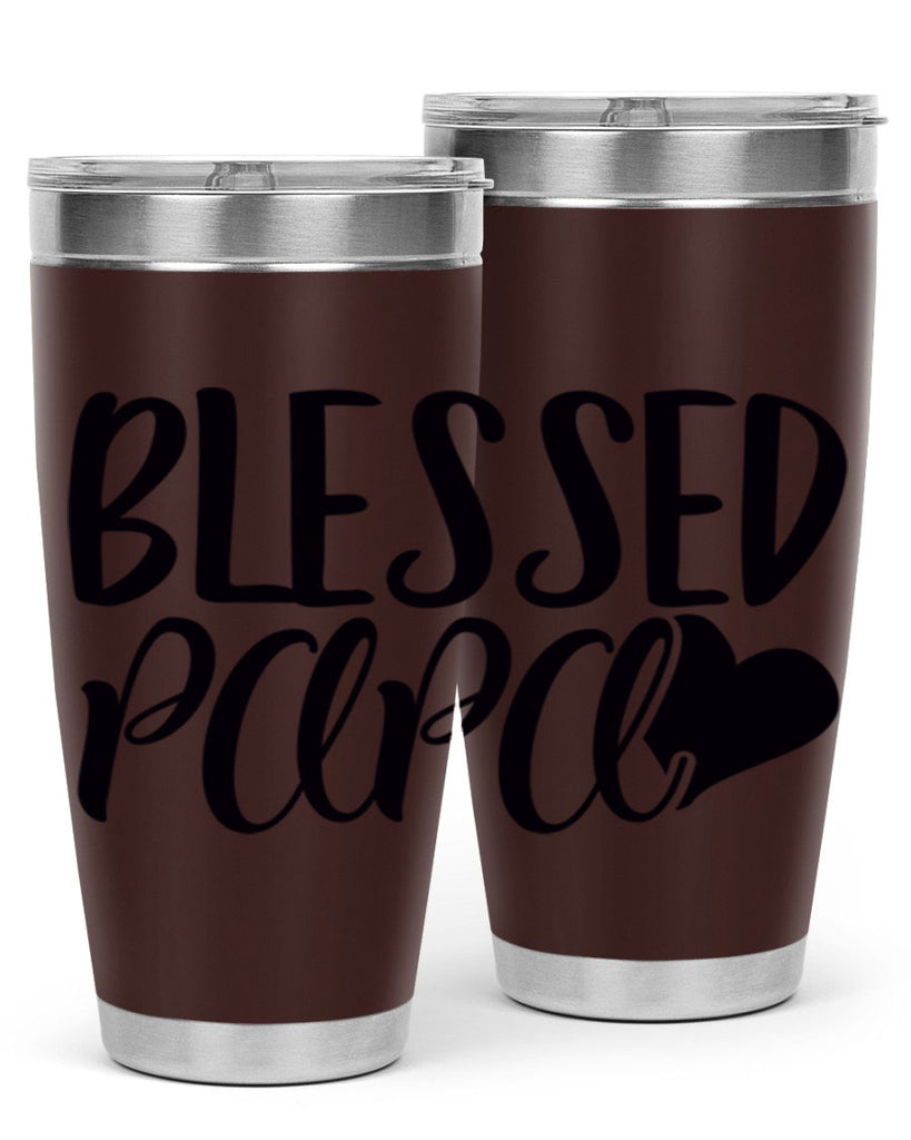 blessed papa 70#- grandpa - papa- Tumbler