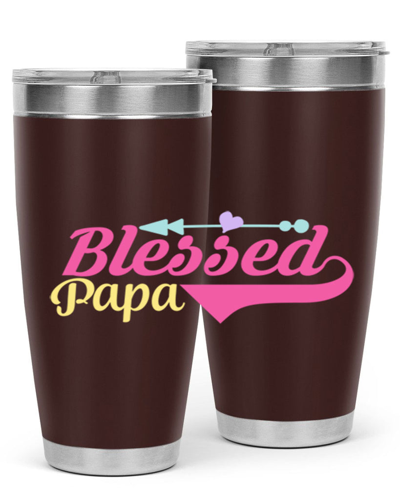 blessed papa 73#- grandpa - papa- Tumbler