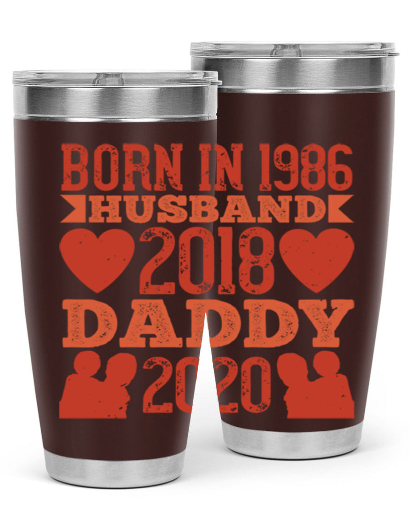 born in husband daddy 123#- fathers day- Tumbler