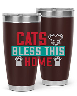 cats bless this home Style 36#- cat- Tumbler