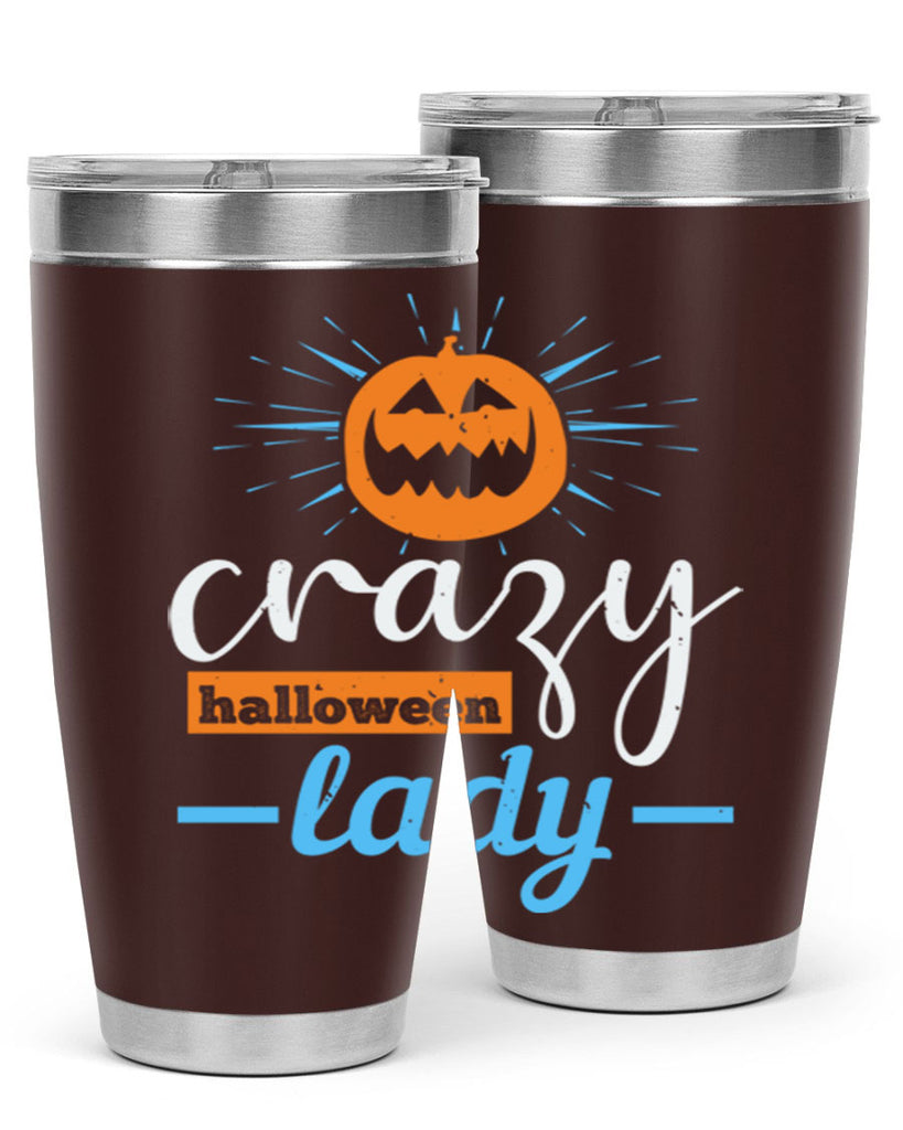 crazy halloween lady 118#- halloween- Tumbler