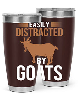 easily distracted by goats Style 5#- goat- Tumbler