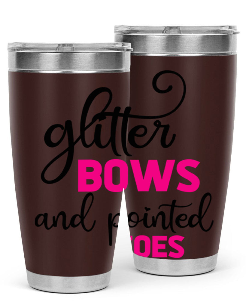 glitter bows and pointed toes 41#- ballet- Tumbler