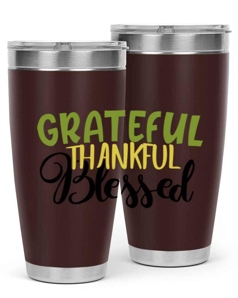 grateful thankful blessed 57#- thanksgiving- Tumbler