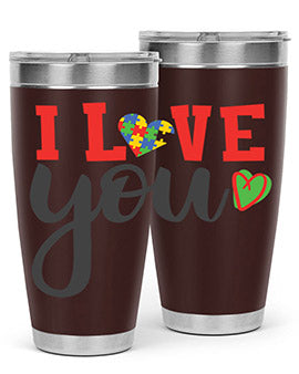 i love you Style 23#- autism- Tumbler