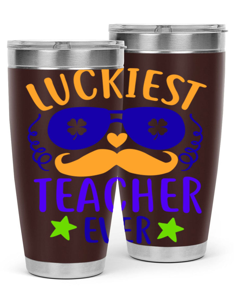 luckiest teacher ever 14#- mardi gras- Tumbler