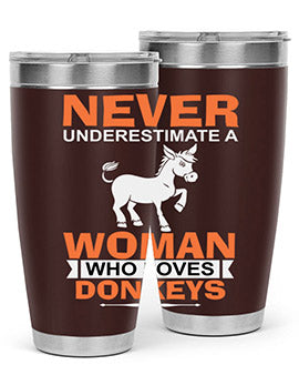 never underestimate a woman who loves donkeys Style 1#- donkey- Tumbler
