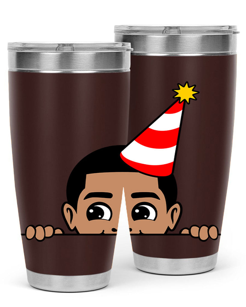peekaboo afro birthday boy 21#- black men - boys- tumbler