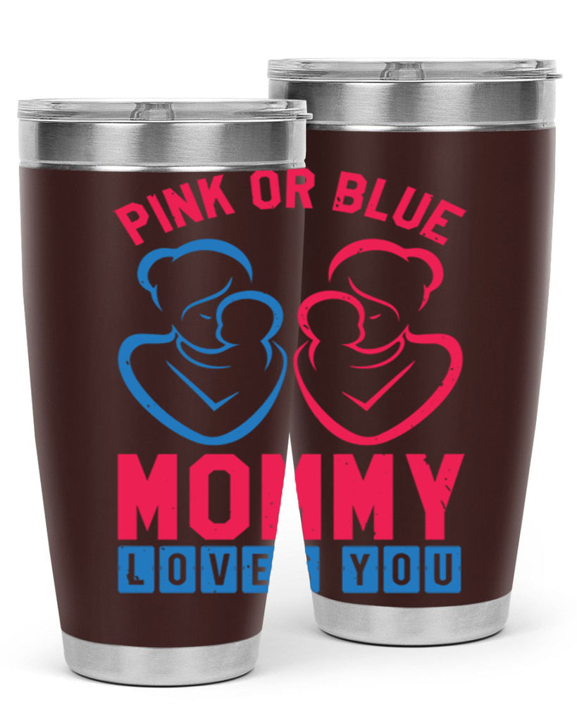 pink or blue Mommy Loves you Style 21#- baby shower- tumbler