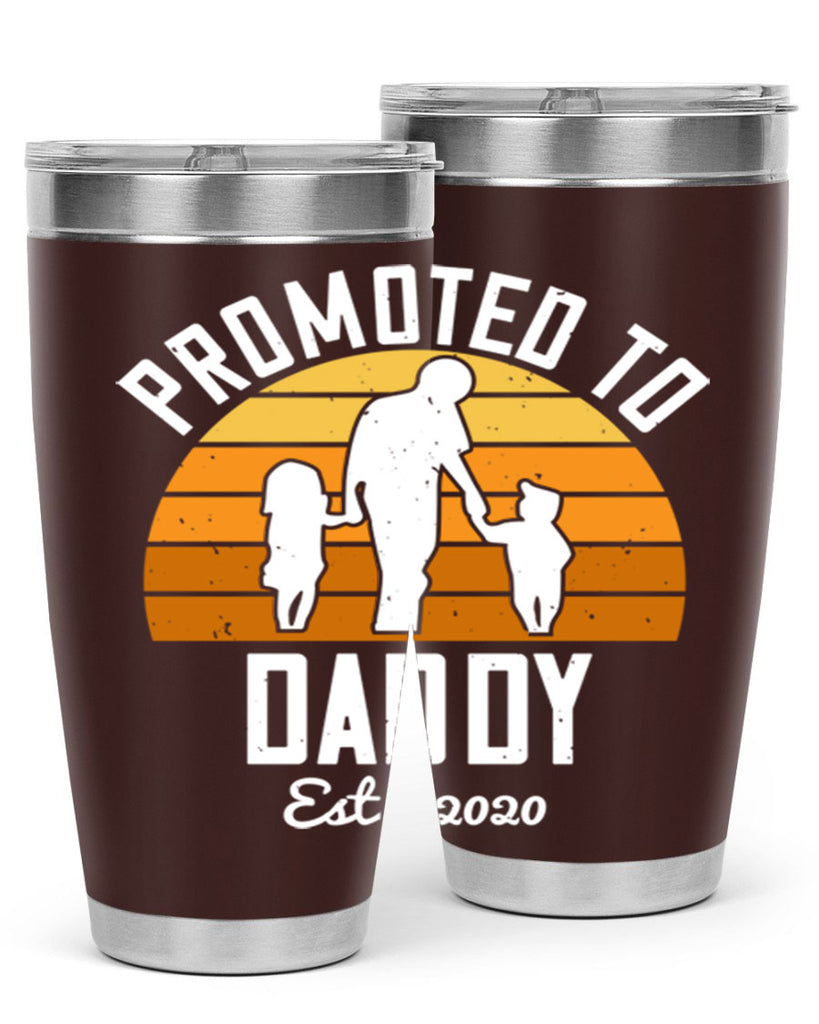 promoted to daddy est 187#- fathers day- Tumbler