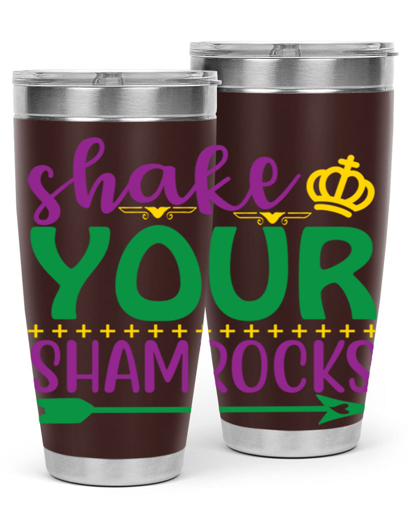 shake your shamrocks 2#- mardi gras- Tumbler
