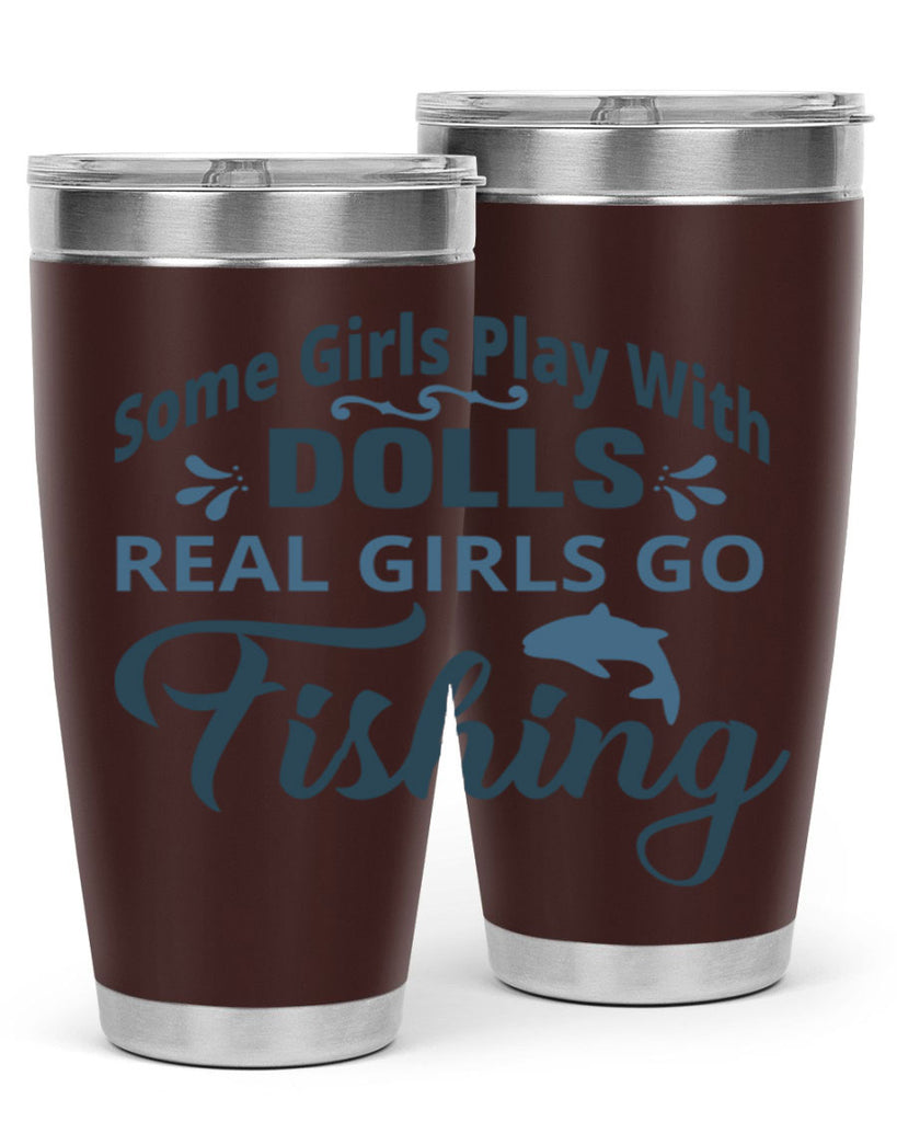 some girl play with dolls 38#- fishing- Tumbler