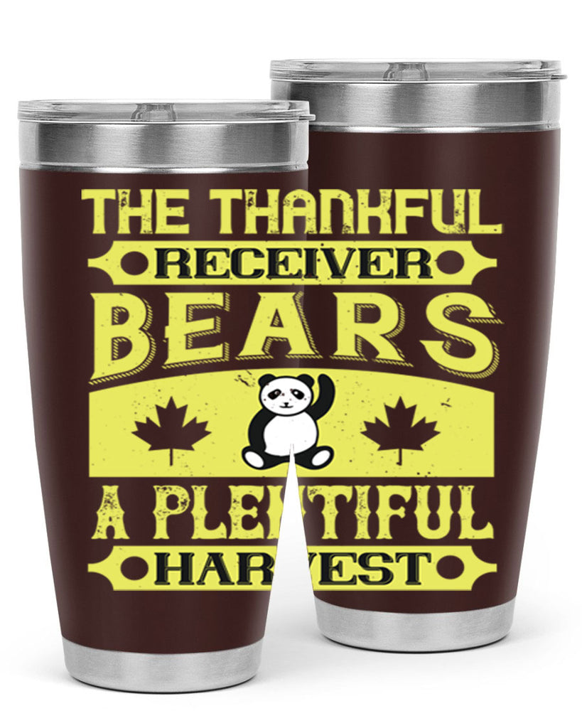 the thankful receiver bears a plentiful harvest 2#- thanksgiving- Tumbler