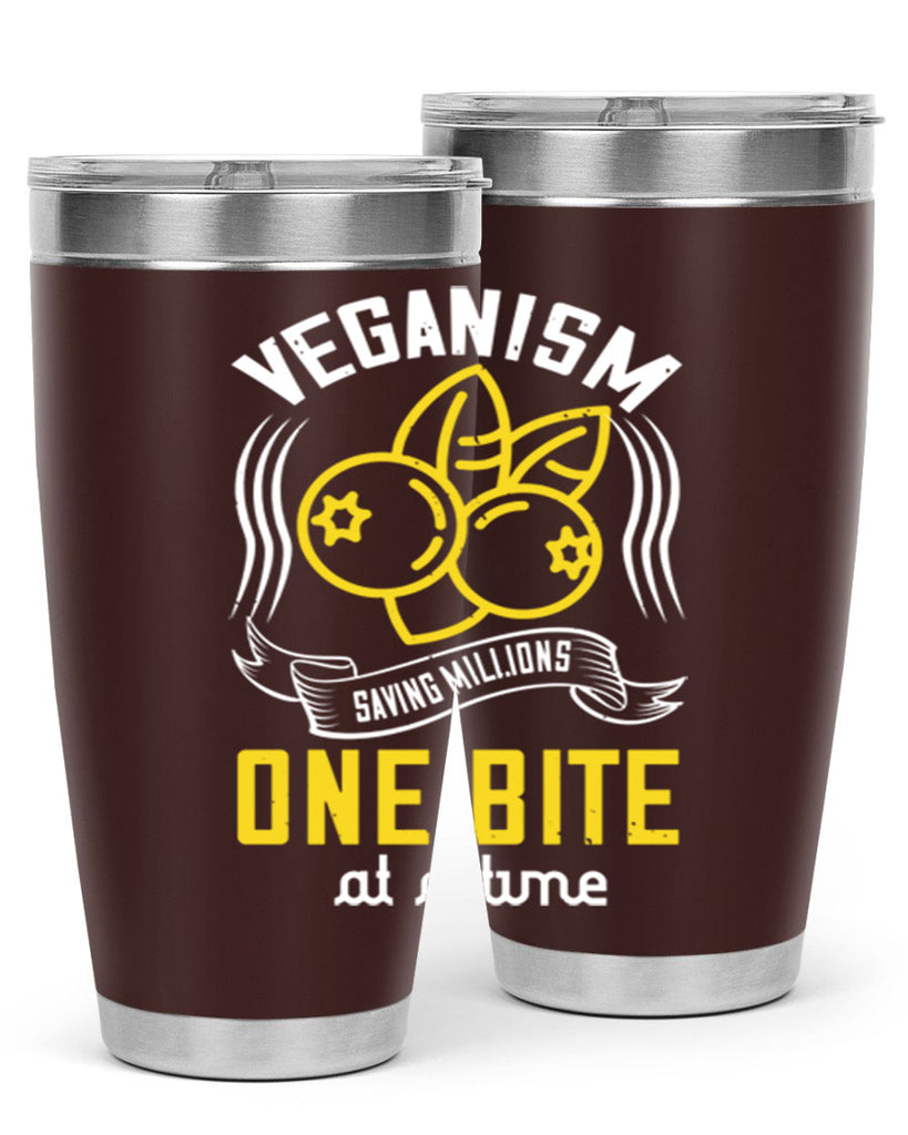veganism saving millions one bite at a time 13#- vegan- Tumbler
