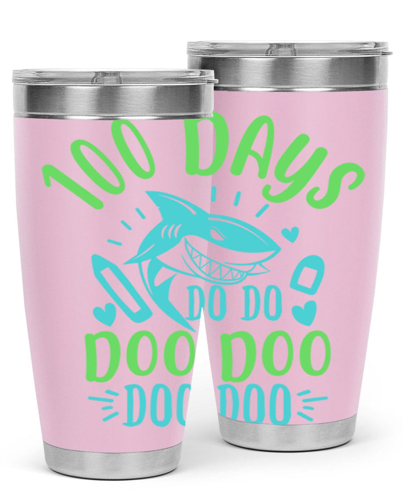 100 days shark doo doo 21#- 100 days of school- Tumbler