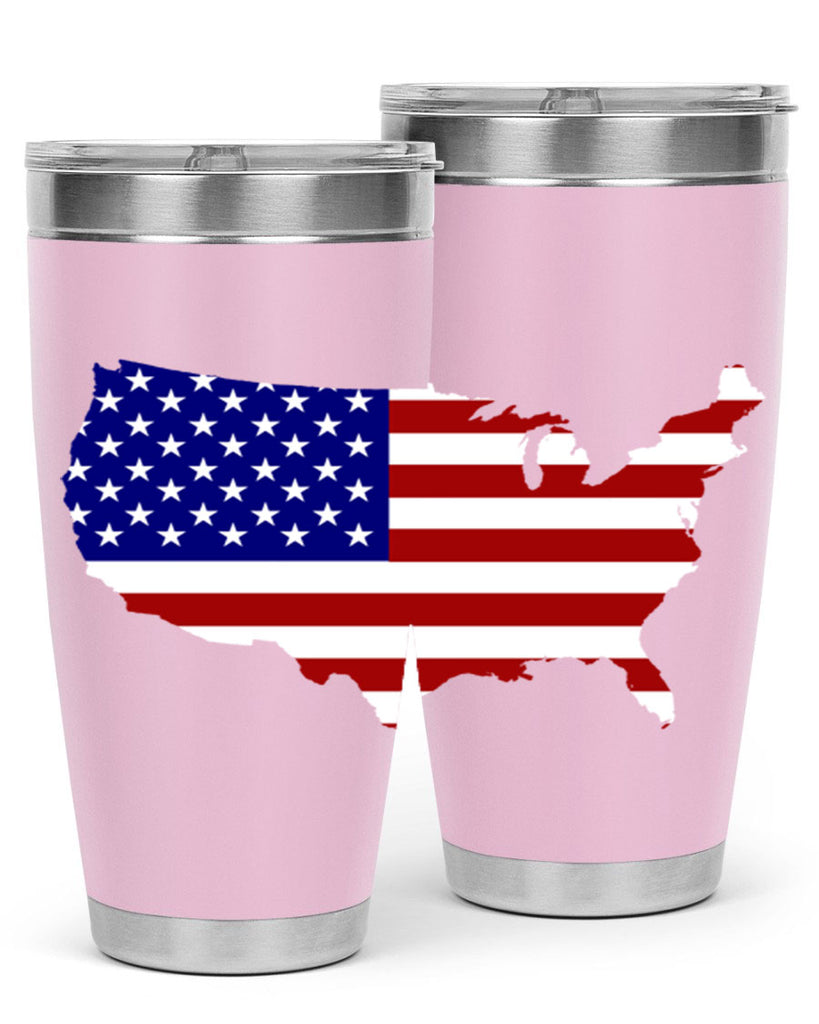 Flag With Map Style 50#- Fourt Of July- Tumbler