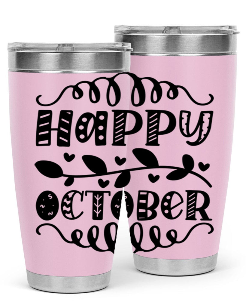 Happy October 239#- fall- Tumbler