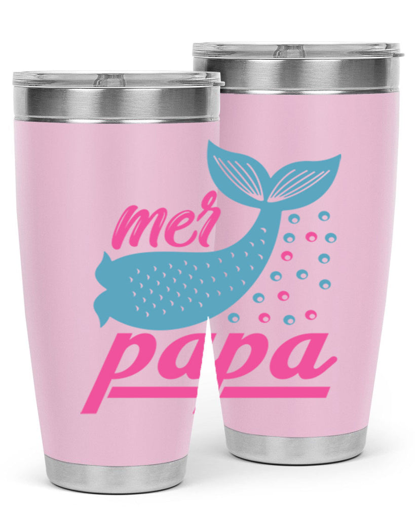 Mer Papa 344#- mermaid- Tumbler