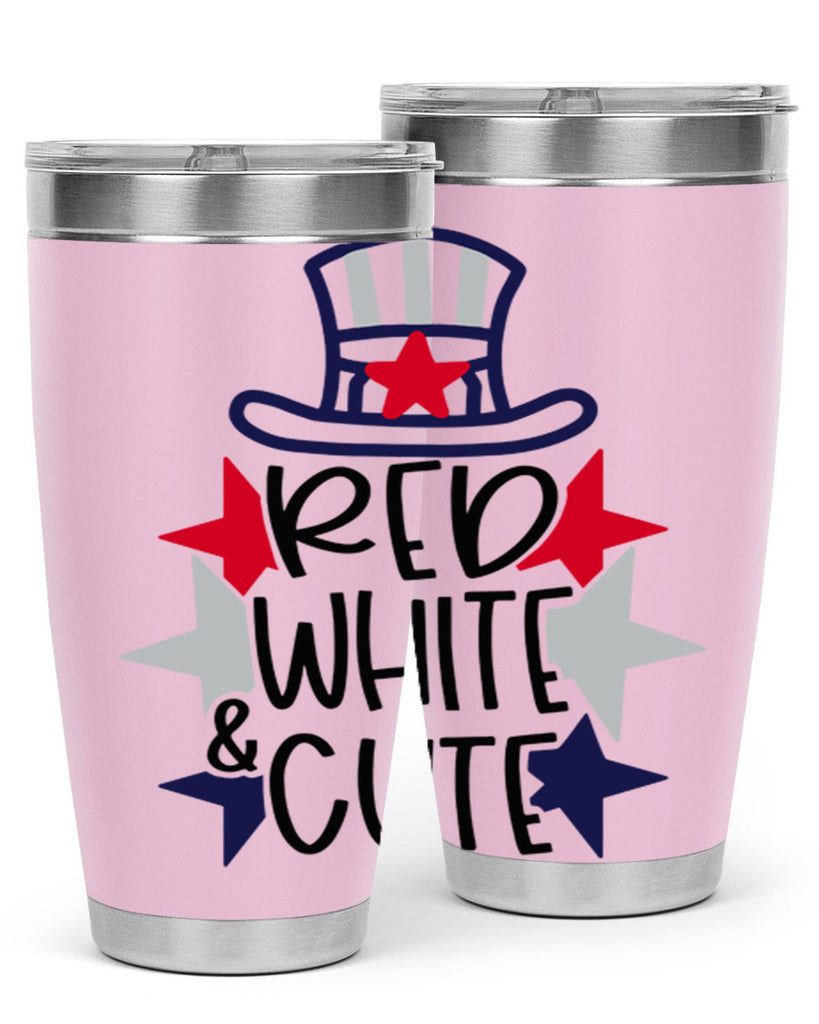 Red White Cute Style 169#- Fourt Of July- Tumbler