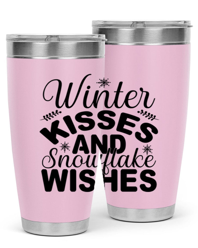 Winter Kisses and Snowflake Wishes 514#- winter- Tumbler